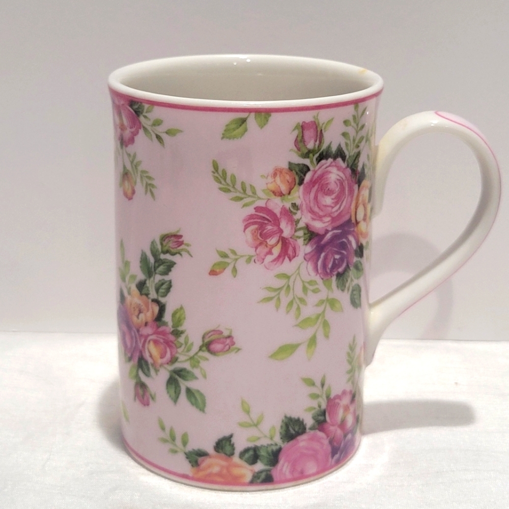 Royal Albert the Bronte collection Helen fine china mug cup pink roses